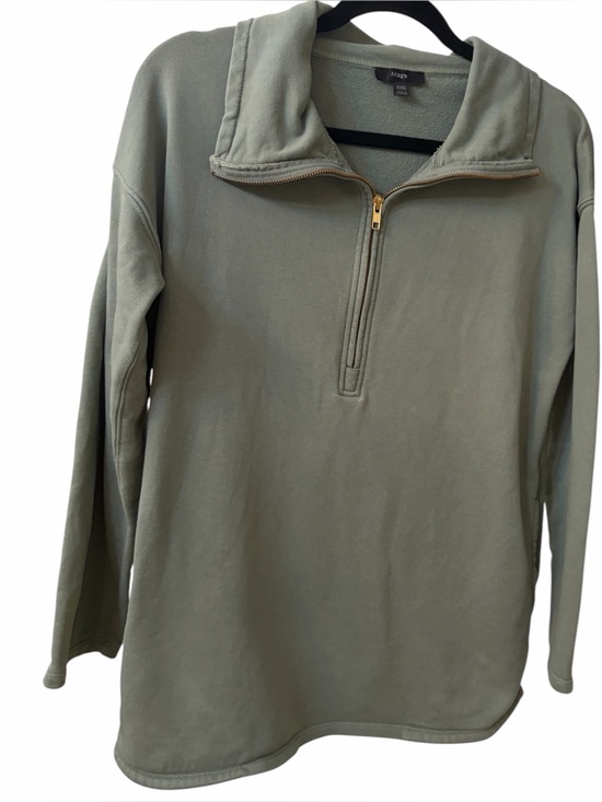 J. Crew Tops - J. CREW Quarter zip sweatshirt pullover oversize sage green XXS